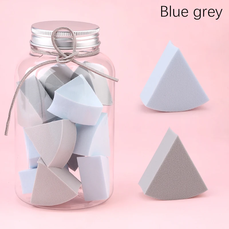 12 шт консервированные треугольные спонжи для макияжа, гладкие мягкие жидкие инструменты для макияжа, подарки - Цвет: Blue grey