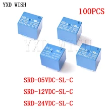 100 stücke SRD-05VDC-SL-C SRD-12VDC-SL-C SRD-24VDC-SL-C SRD-48VDC-SL-C Relais 5 Pin SRD-05VDC/12VDC/ 24VDC/48VDC-SL-C power Relais
