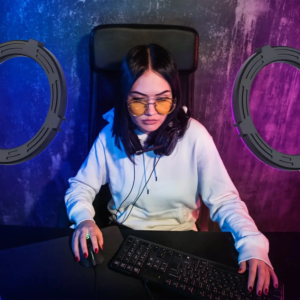 suporte rgb cores vídeo luz para youtube tik tok