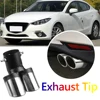Dual Outlet Car Exhaust Tip Stainless Steel Slant Rolled Edge Auto Muffler Silencer Universal Black+Silver Car Exterior Supplies ► Photo 3/6