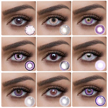 

1 Pair Color Contact Lenses Purple Violet lens for eyes glasses touch 12 Colors Cosmetic Makeup Tools big eye Colored contacts