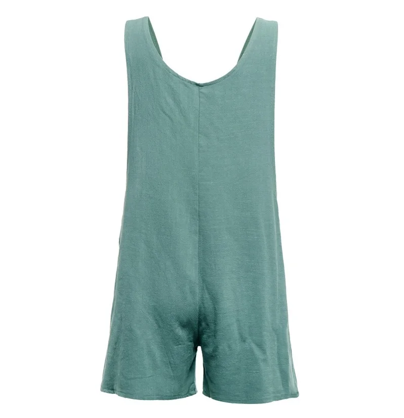 Women Linen Rompers Summer Sleeveless Solid Female Short Jumpsuit Overalls Button Pocket Woman Wrapped Strapless Playsuit Women Linen Rompers Summer Sleeveless Solid Female Short Jumpsuit Overalls Button Pocket Woman Wrapped Strapless Playsuit