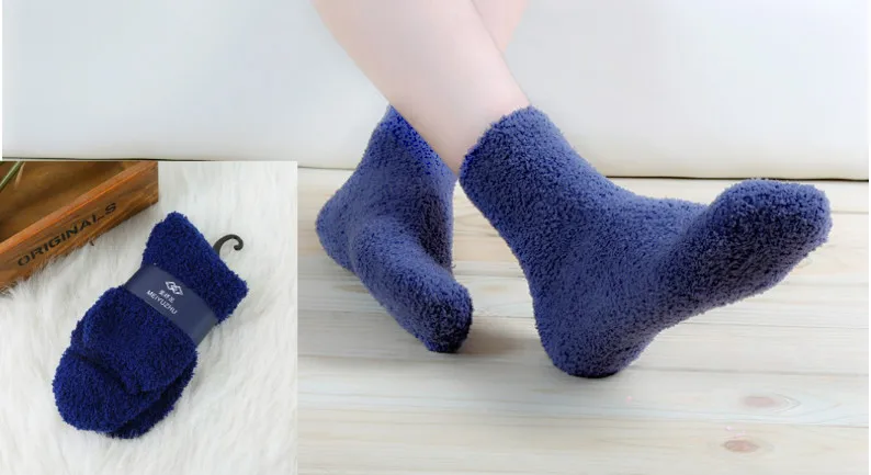 1Pair Winter Warm Fluffy Socks In Women's Socks Cute Soft Elastic Coral Velvet Socks Indoor Floor Towel Socks