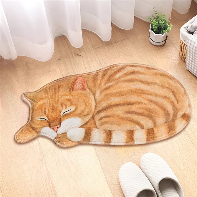 3D коврик в форме кошки для входной двери, коврик для дома и улицы, противоскользящий ковер для кухни, гостиной, спальни, коврик для ванной комнаты