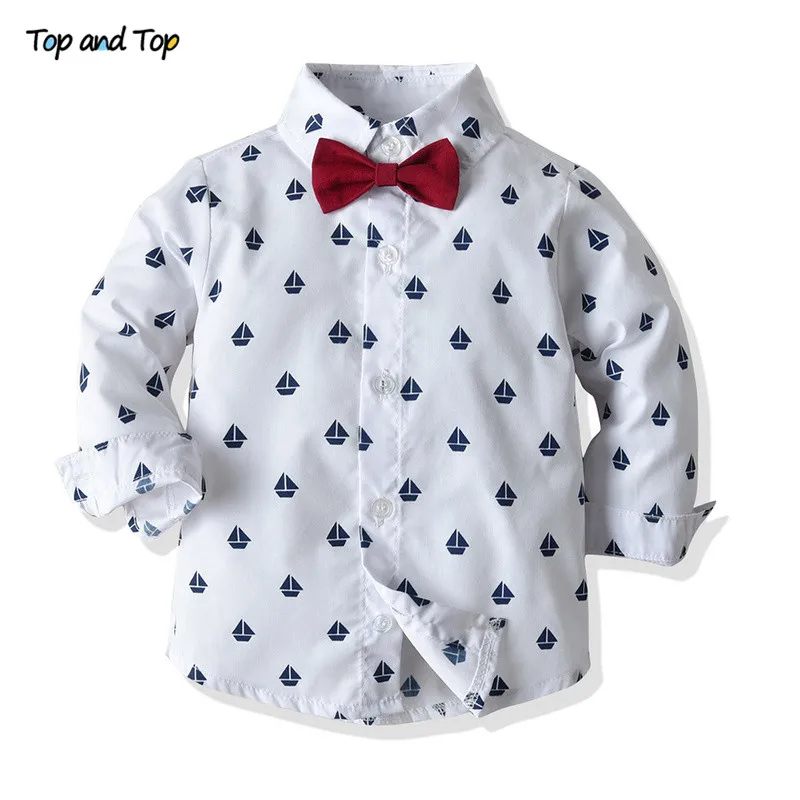 Boys Clothing Set Cotton Long Sleeve Bowtie Shirt + Waistcoat + Pants 3Pcs Kids Casual