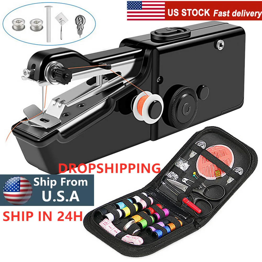 New Portable Sewing Machine Mini Handheld Sewing Machine Cordless Electric Stitch Household Tool for Fabric Clothes