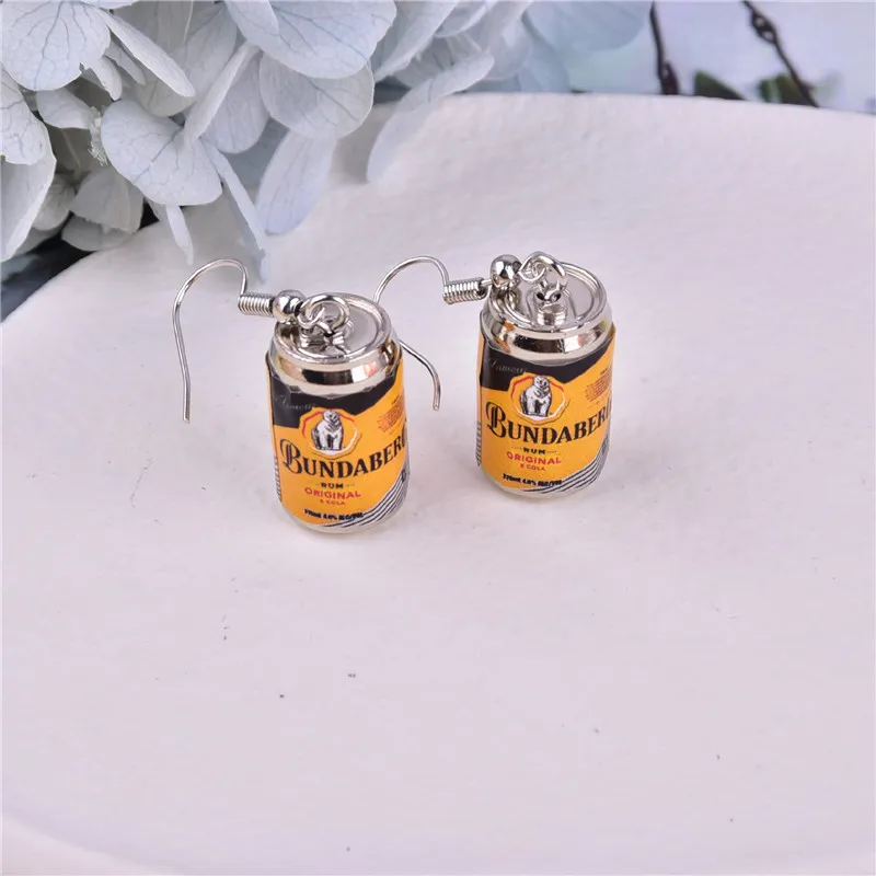 10 Stks/partij 3D Alcohol Drinken Bier Blikjes Drinken Charms Earring Sleutelhanger Jewlery Bevindingen Telefoon Case Diy