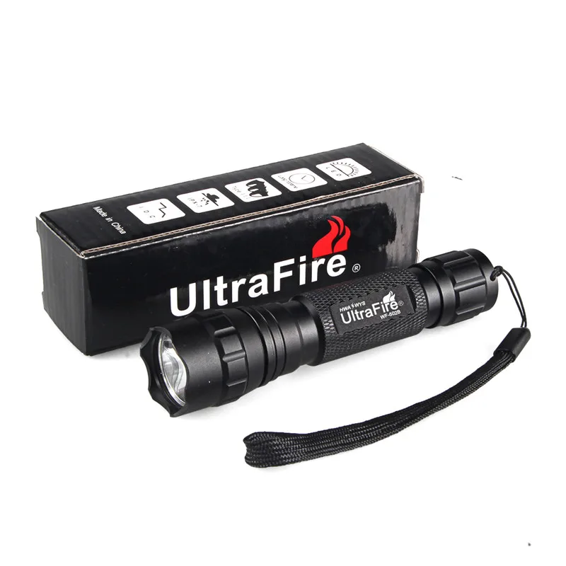 UltraFire WF-501B тактический фонарь T6/L2/V6 светодиодный фонарь для костра 18650 батарея 1/5 Режим Фонарь светодиодный фонарь
