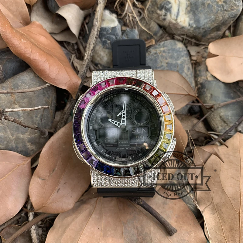Free Shipping Rainbow Diamond Iced Out Cz Cubic Zirconia G Shock GA110  Watch Bezel|Watch Cases| - AliExpress