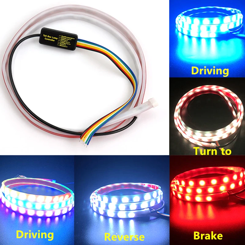Car Additional Stop Light Dynamic Streamer Floating LED Strip 12v Auto  Trunk Tail Brake Running Turn Signal Lamp - AliExpress