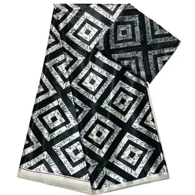 Новая африканская атласная шёлковая ткань Горячая шифон шелк воск африканские ткани для вечернего платья 4+ 2 ярдов - Цвет: as picture