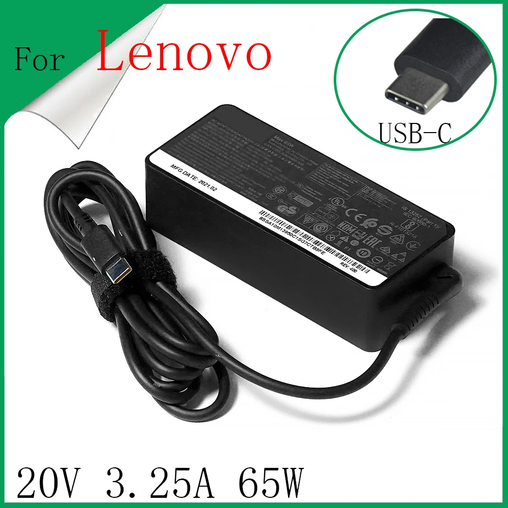 Зарядное устройство USB Type-C для ноутбука Lenovo Thinkpad X1 carbon Yoga X270 X280 T580 P51s P52s E480 E470 s2 20 в 3
