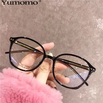 

2020 Fashion Oval Big Frame Glasses Multicolor Clear Lens Eyeglasses Women Men Anti-blue light Glasses for Gifts