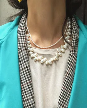 

Timeless Wonder Glam Freshwater Pearl Choker Necklace Women Jewelry Gothic Boho Designer Punk Top Sweet Japan Rare Ins 2458