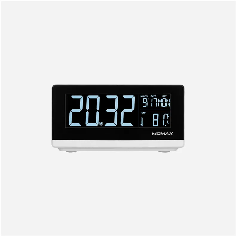 

Momax Wireless Charger Multi-purpose Alarm Clock Wireless Charging Fast Charge Smart Android Fast-Charging Alarm Clock