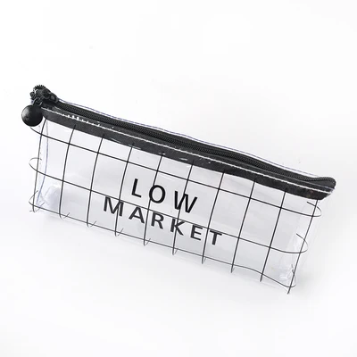 1 шт. простой и прозрачный чехол для ручки Студенческая Милая офисная сумка для карандашей канцелярская треугольная сумка - Цвет: low market