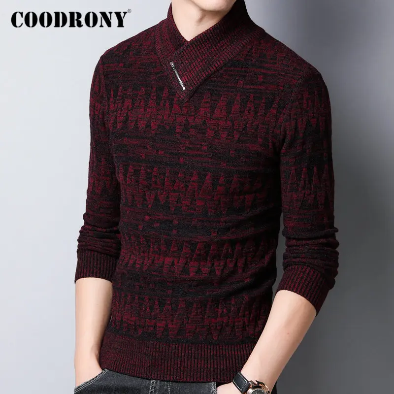 COODRONY Brand Winter Sweater Men Cotton Pull Homme Thick Warm Turtleneck Sweaters Pullover Men Clothes 2019 Jersey Hombre 91122