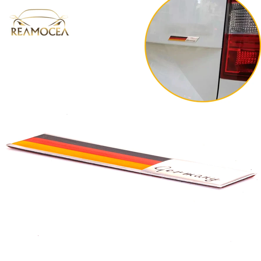 Reamocea 1Pc Aluminum Germany Flag Car Auto Badge Emblem Front Grill Sticker 10*1.5cm Fit for Honda Civic VW Kia Audi | Автомобили и