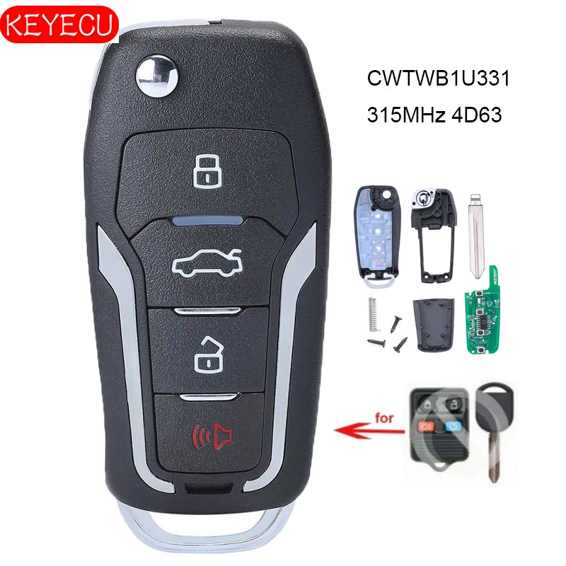 Discount Keyless Replacement Uncut Car Remote Fob Key Combo Compatible with Ford Focus OUCD6000022 