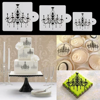

3Pcs/set Cake Stencil Border Decoration Birthday Party Cake Fondant Sugarcraft Side Border Stencils Kitchen Accessories