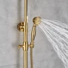 Gold Polish Bathroom Rain Shower Faucet Bath Shower Mixer Tap 8