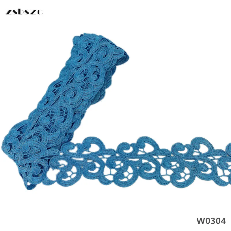 Zsbszc 색상 맞춤 자수 레이스 너비 8 cm, 수용성 레이스 의류 스커트 칼라 장식, DZ2, 20 야드