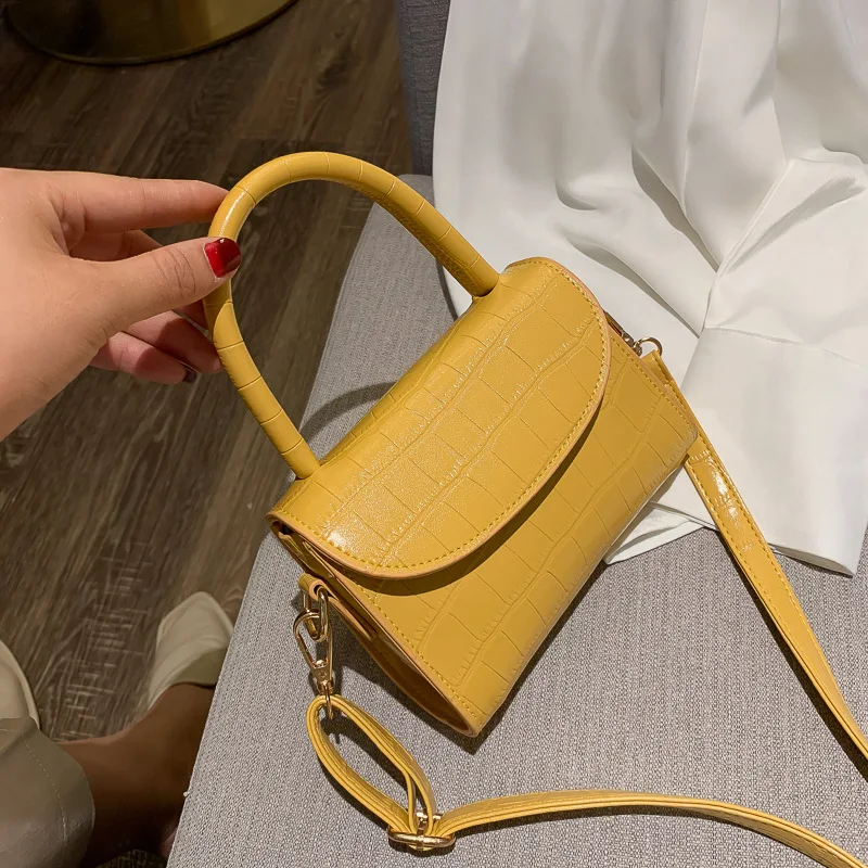 

Language meng wei-Style Stone Pattern PU Handbag Bag Women's 2019 New Style Korean-style Solid Color Shoulder Bag Versatile Shou