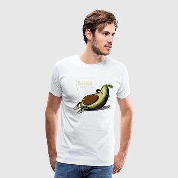 

Avocado Abs Workout Tees Summer Short Sleeves T Shirts Crewneck Casual Men's Funny Tops Harajuku Hip Hop Party T-Shirt