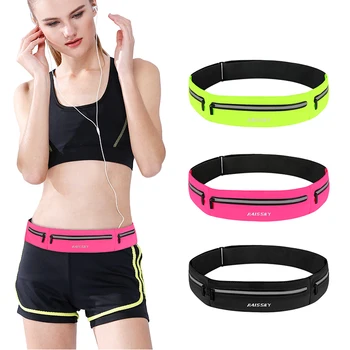 

3 Zipper Pockets Foldable Running Sports Waist Pack For iPhone AirPods Pro 11 Pro Max 6 7 8 Plus Belt Waist Bag For Samsung S20