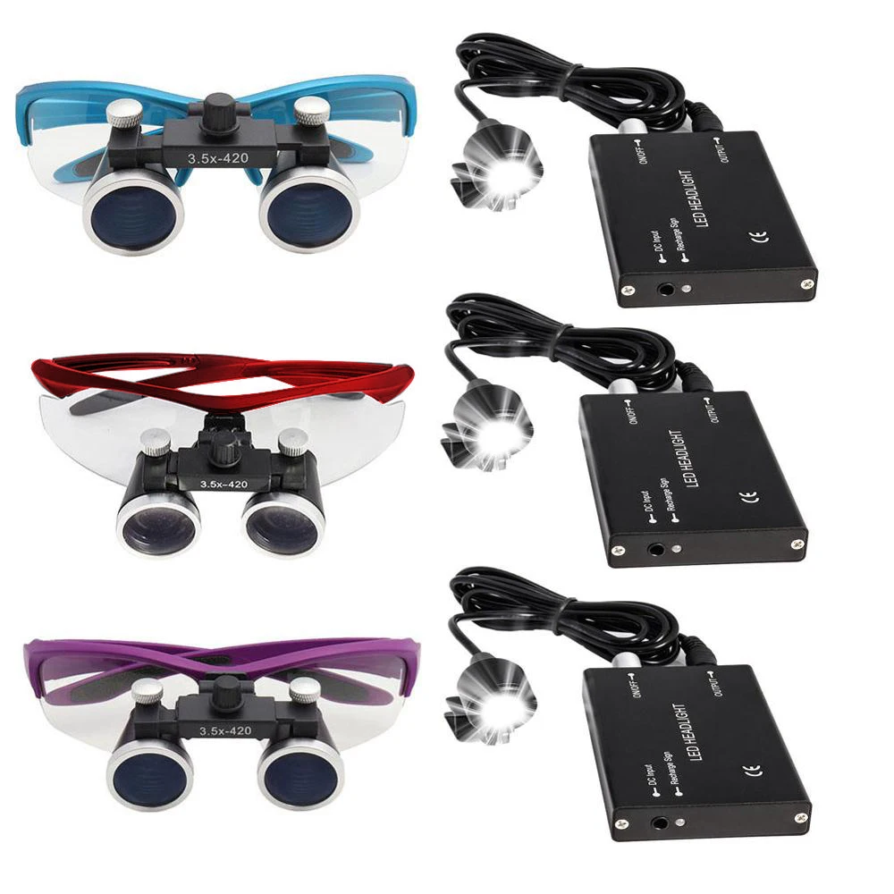 

NSKLED 2.5X/ 3.5X 420 mm Dental Loupe Magnifier Binocular Magnifier Surgery Surgical Medical Operation Loupe with 3W Head Light