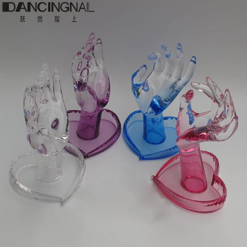 Дизайн ногтей ручной дисплей Модель руки Гибкие прозрачные хрустальные протезы Персональный Маникюр Инструменты для практики дизайна ногтей модель руки