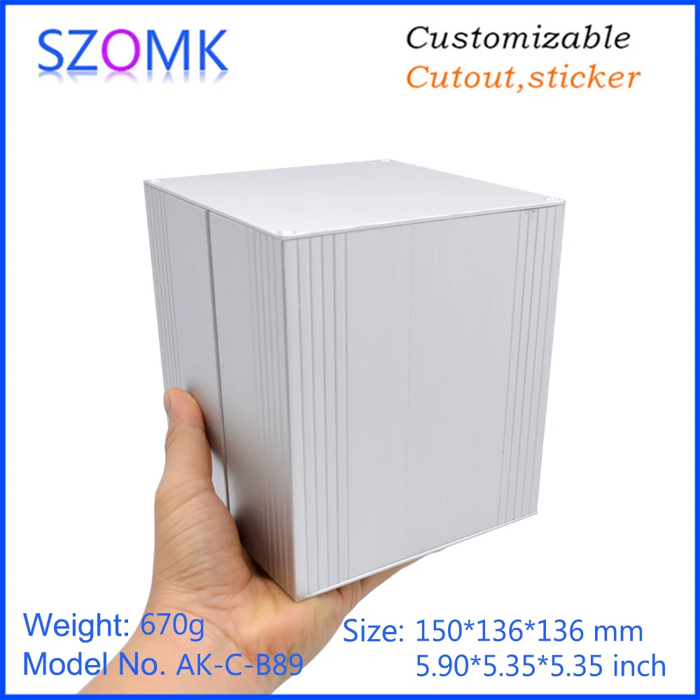 

4 pcs 84*97*125mm szomk aluminum extruded enclosure for electronic pcb design box szomk customizable aluminum case device box