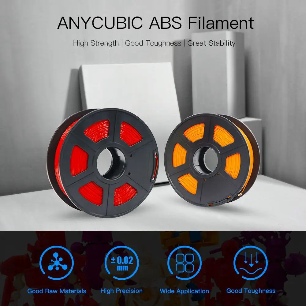 ANYCUBIC 3D высокое качество бренд ABS 1,75 мм 1 кг пластик резина PP расходные материалы материал с 21 цвет для I3 Мега Formax принтер