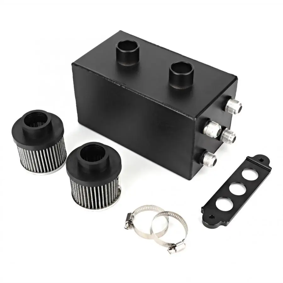 

3.5L Modified Aluminum 4-Port Engine Oil Catch Tank with Filter Modification Car Oil Catch Can Car Accessories