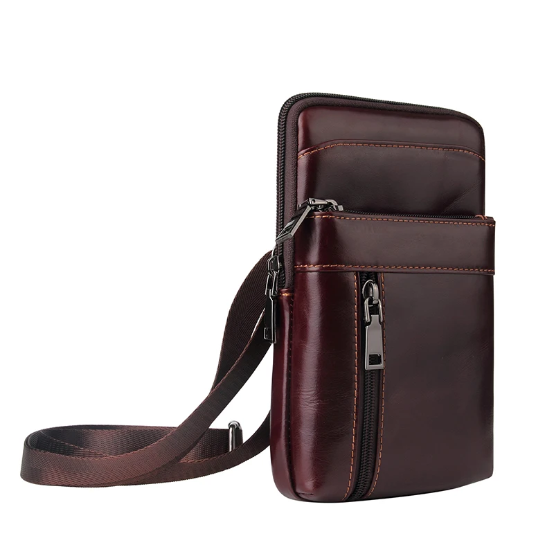 Чехол из натуральной кожи, поясная кобура, кошелек, сумка для iPhone 7, 8 Plus, XS Max, сумка через плечо для samsung Note 10 Plus, huawei P30 - Цвет: E 015 8 inch