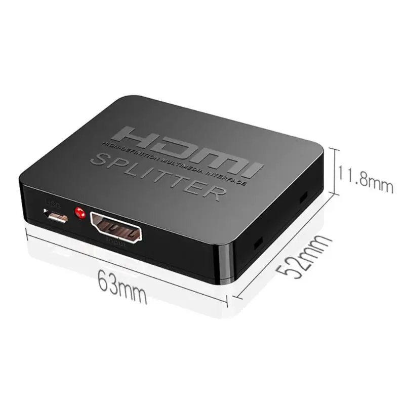 Горячая двойной HDMI сплиттер Многофункциональный HW-HD102M мини HDMI сплиттер 1 вход 2 выход 4K Видео Аудио двойной HDMI адаптер