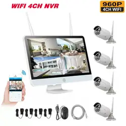 Беспроводная NVR 960 P HD наружная домашняя камера безопасности Система 4CH CCTV видеонаблюдение NVR комплект HDD Wifi камера