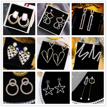 Hot Sale Round Flower Drop Earrings 2020 Elegant Luxury Crystal Acrylic Heart Earing Wedding Jewelry Valentine’s Day Bride Gift