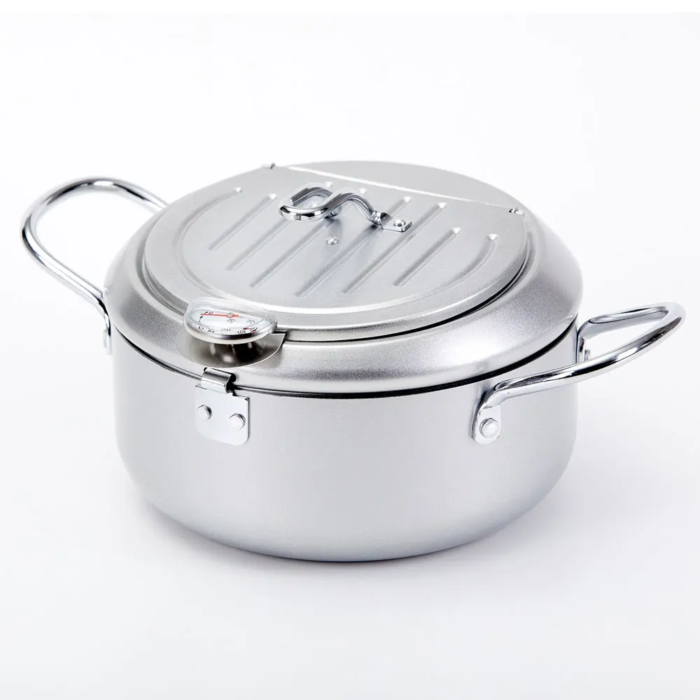 Fryer Household Deep-Fried Dough Stick Twists Temperature Controllable Splash-Proof Fuel-Saving Fryer With Thermometer