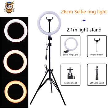 

LED Selfie Ring Light with Tripod USB for tik tok youtube Live video ring Lamp Ringlight hoops with Stand for Cell Phone Studio