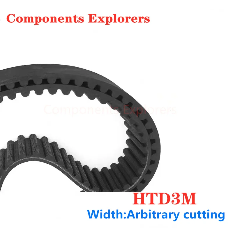 Produktbild von 2x HTD 3M Zahnriemen – 474 Mm, 158 Zähne, 9 Mm Breite, Geschlossene Schlaufe, Gummi – Für 3D-Drucker, CNC & Synchronantriebe