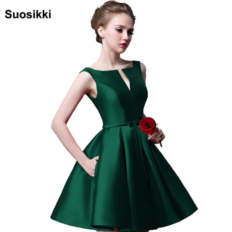 Cocktail Dress Suosikki New Fashion Fuchsia Vestido De Noiva Short Design Champange Color Lace Up Bridal Party Cocktail Dress