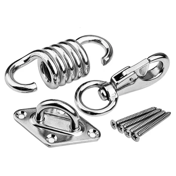 

Hammock Hanging Kit with Spring + Hooks + Ceiling Mount Load 600 Lb for Punching Bag Hammock Swing Chair Indoor Outdoor