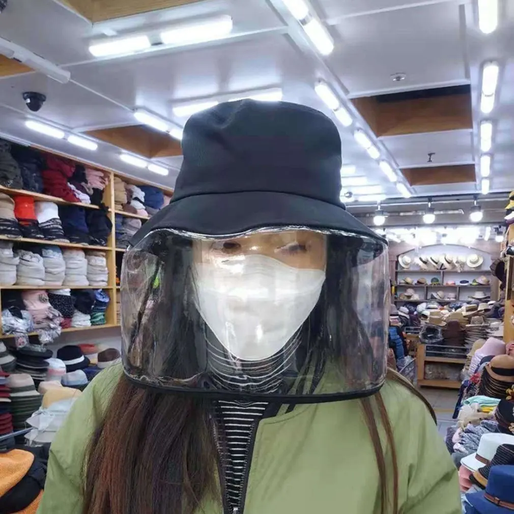 

Adult Anti-spitting Protective Hat Dustproof Cover Peaked Cap Hat Anti-fog Saliva Empty Top Hat anti-epidemic Mask