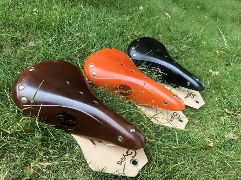Велосипедное седло в стиле ретро кожаное GS17|gyes saddle|bicycle saddleleather saddle |