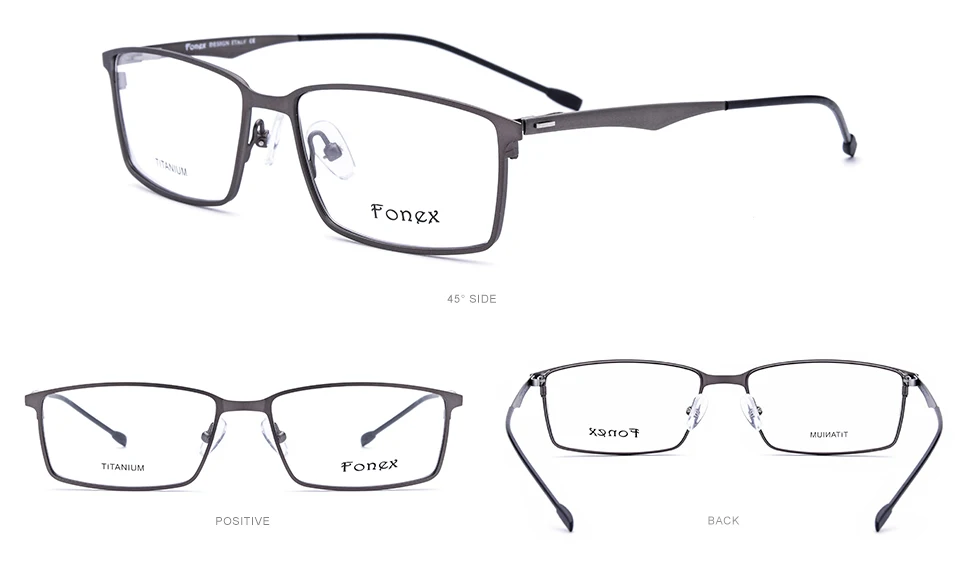 FONEX сплав очки для мужчин сверхлегкий близорукость по рецепту очки рамки женщин квадратный полный оптические оправы мужские Безвинтовые очки