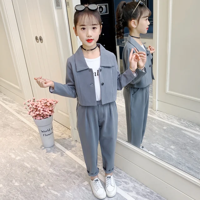 Kids Suit For Girls Formal Pant Suits For Teenagers 2pcs Blazer Set Brand  Plaid Children Blazer 4 5 7 9 11 13t Fashion Wedding - Suits u0026 Blazers -  AliExpress