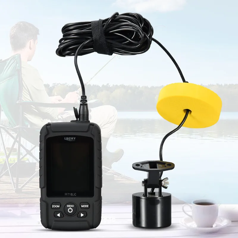 Portable Fish Finder Dual Sonar Frequency 2.8 "Color LCD 200KHz 83KHz 328ft Detection Russian menu