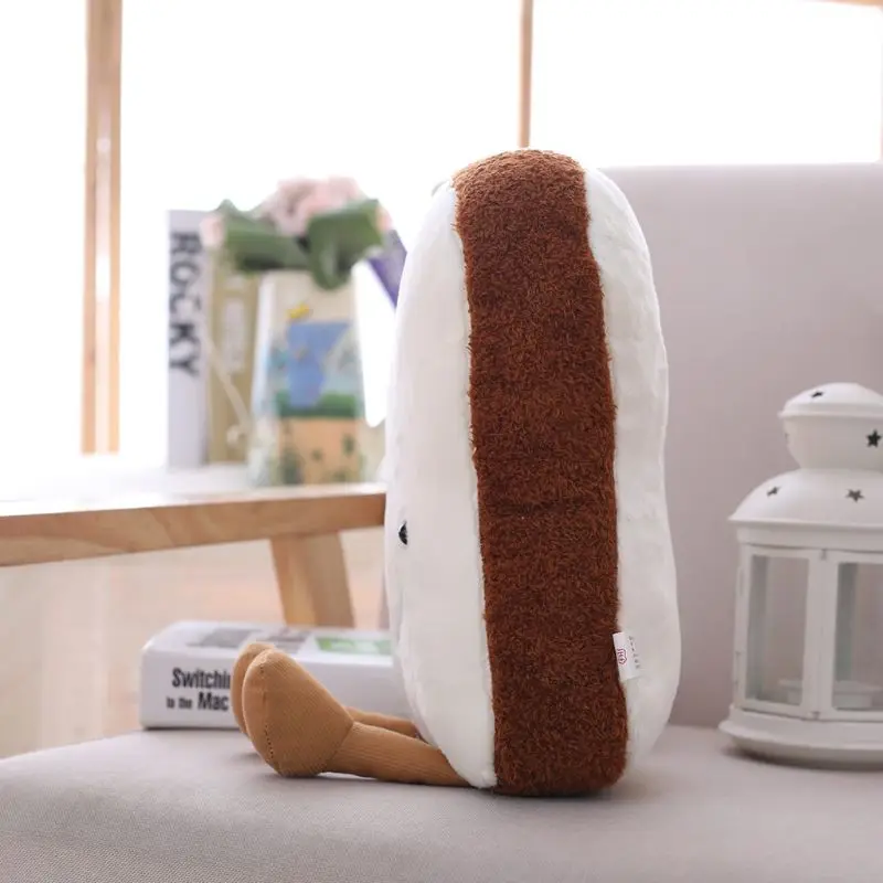 Lovely 2019 PP Cotton New Creative Cartoon Bread Toast Pillow Fun Food Plush Doll Sofa Cushion 4
