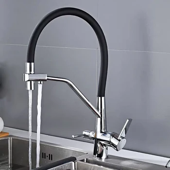 

Kitchen Faucet C filtered water on call 3 in1, kitchen faucet, pull out faucet, 360 rotation, kitchen Faucet Black